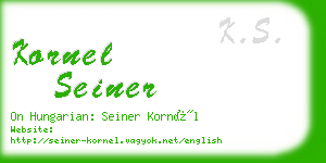 kornel seiner business card